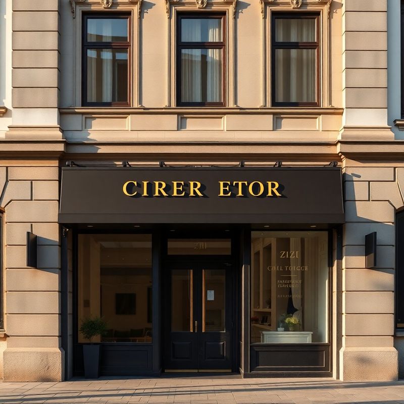 Elegantní kancelářská budova v centru Zlína se zlatým nápisem, ve zlatém odpoledním světle